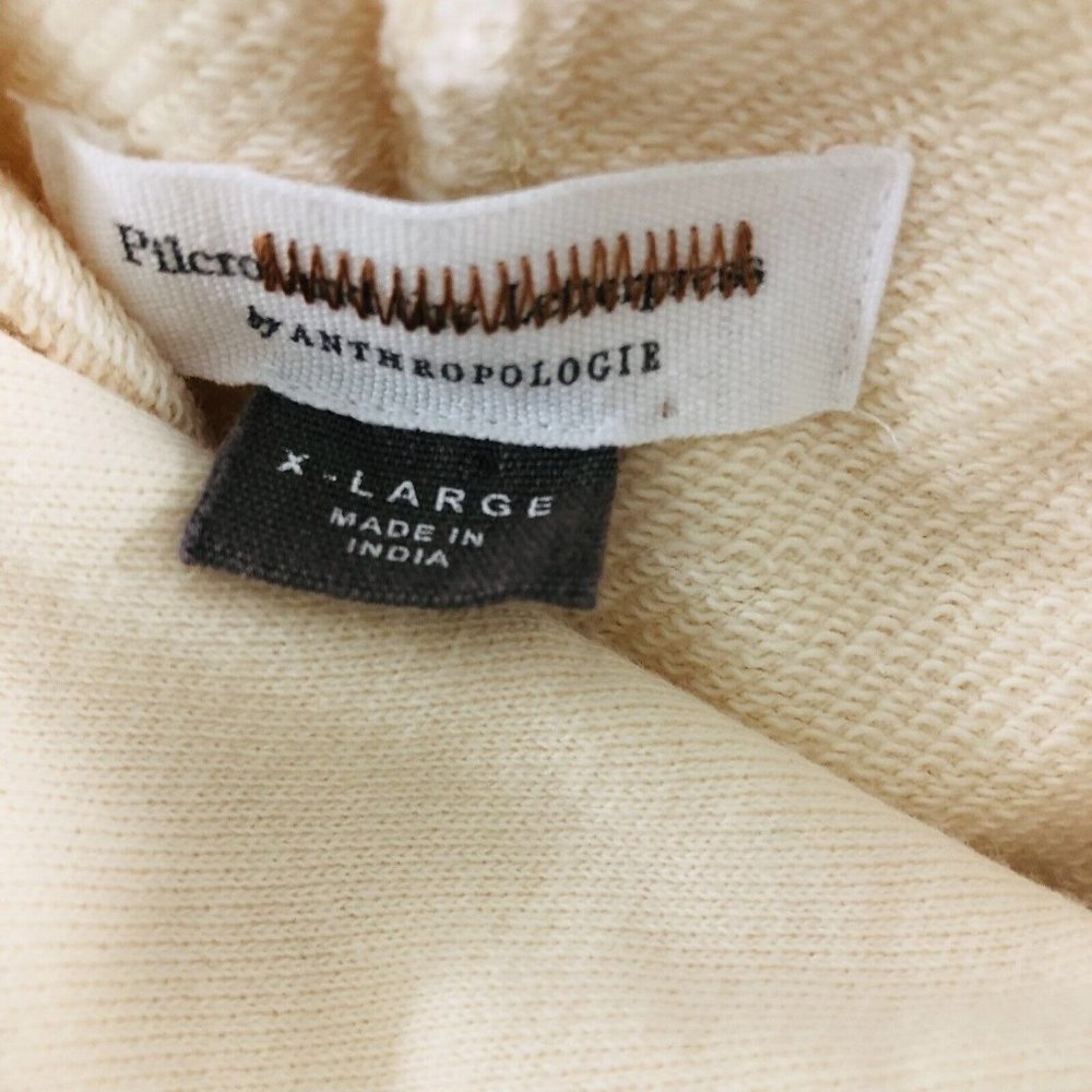 Pilcro Anthropologie Cream Swing Waist Flynn Hoodie Womens Size XL - Picture 7 of 8